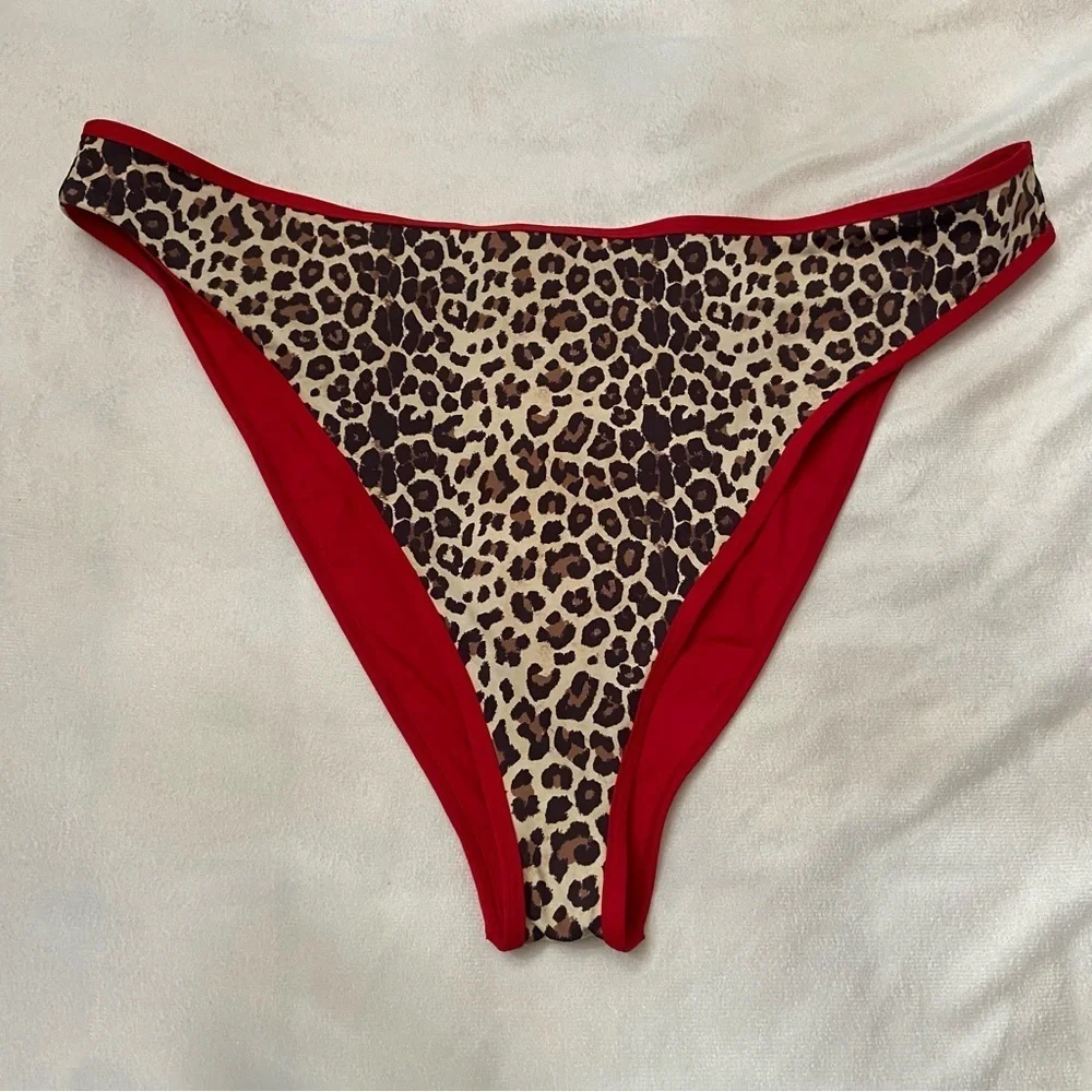 New! Frankie's Bikinis Dove Leopard Print Bikini Bottom 1004